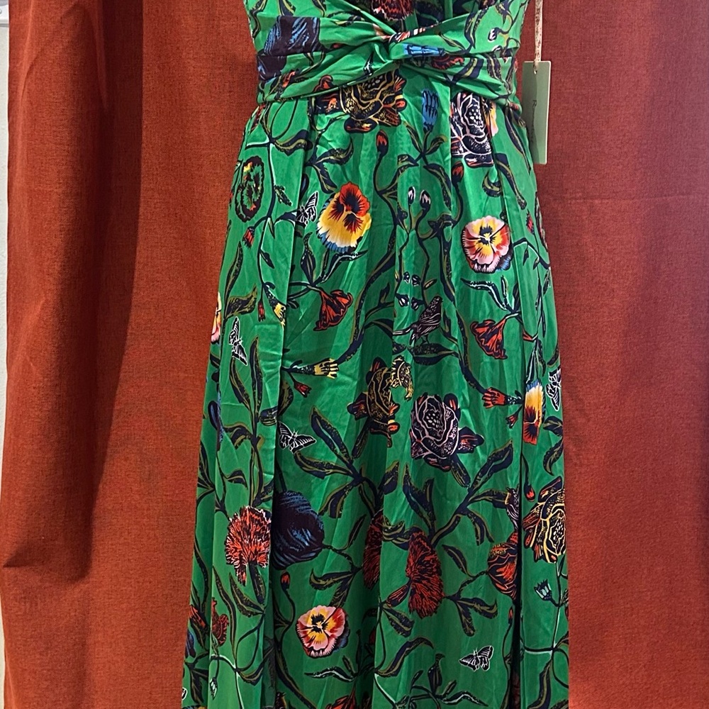 Vibrant Green Floral Maxi Dress - Picture 2 of 4